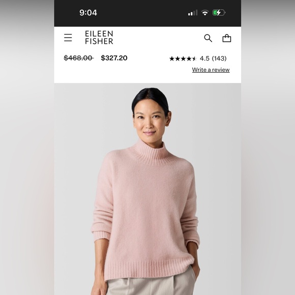 Eileen Fisher Cashmere Silk Bliss Turtleneck Box Top. Women’s SZ S/P - Picture 10 of 12